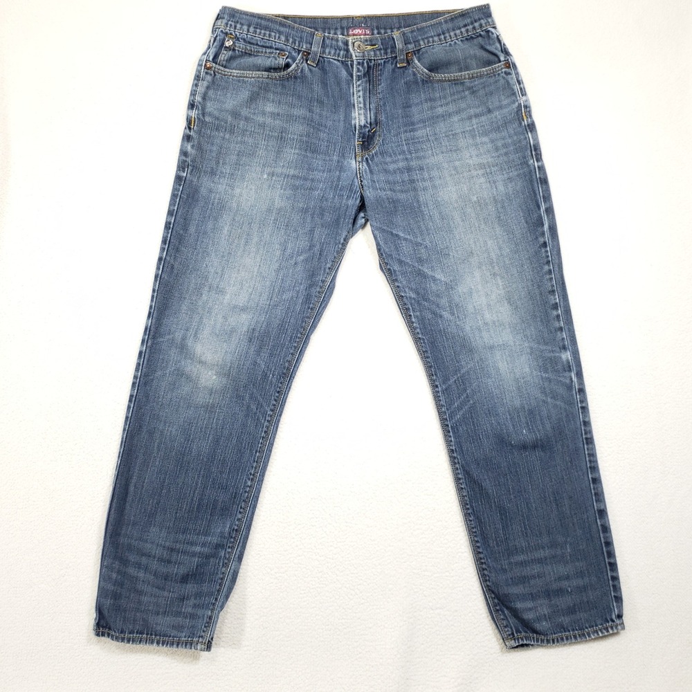 Denizen Levi's Jeans Men 34x30 Blue Straight Leg Stretch Medium Wash Denim Faded